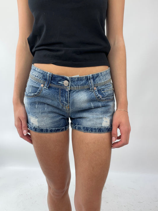 EUROS DROP | small denim mini shorts with distressing