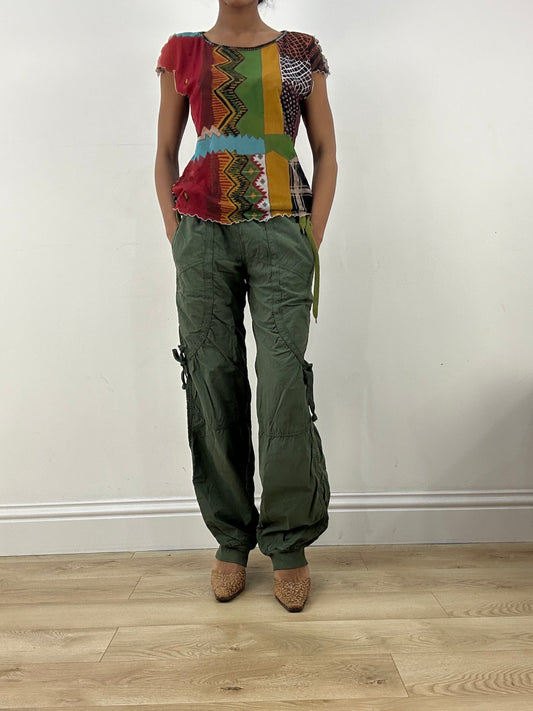 HIPPY CHIC DROP | dark green cargo trousers