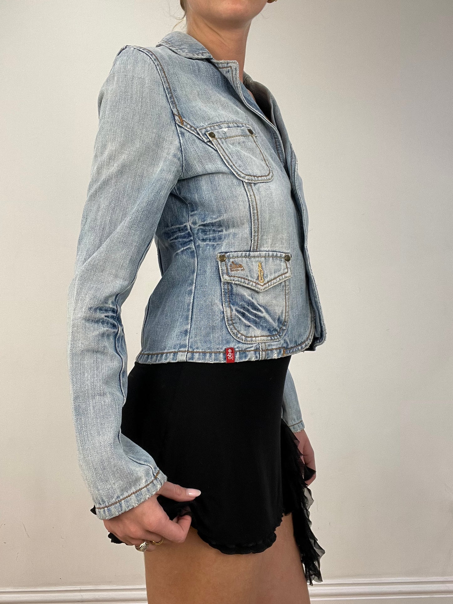 vintage edit: date night | small light wash denim jacket