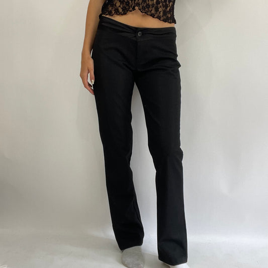 HAILEY BIEBER DROP | small black sparkly pinstripe trousers