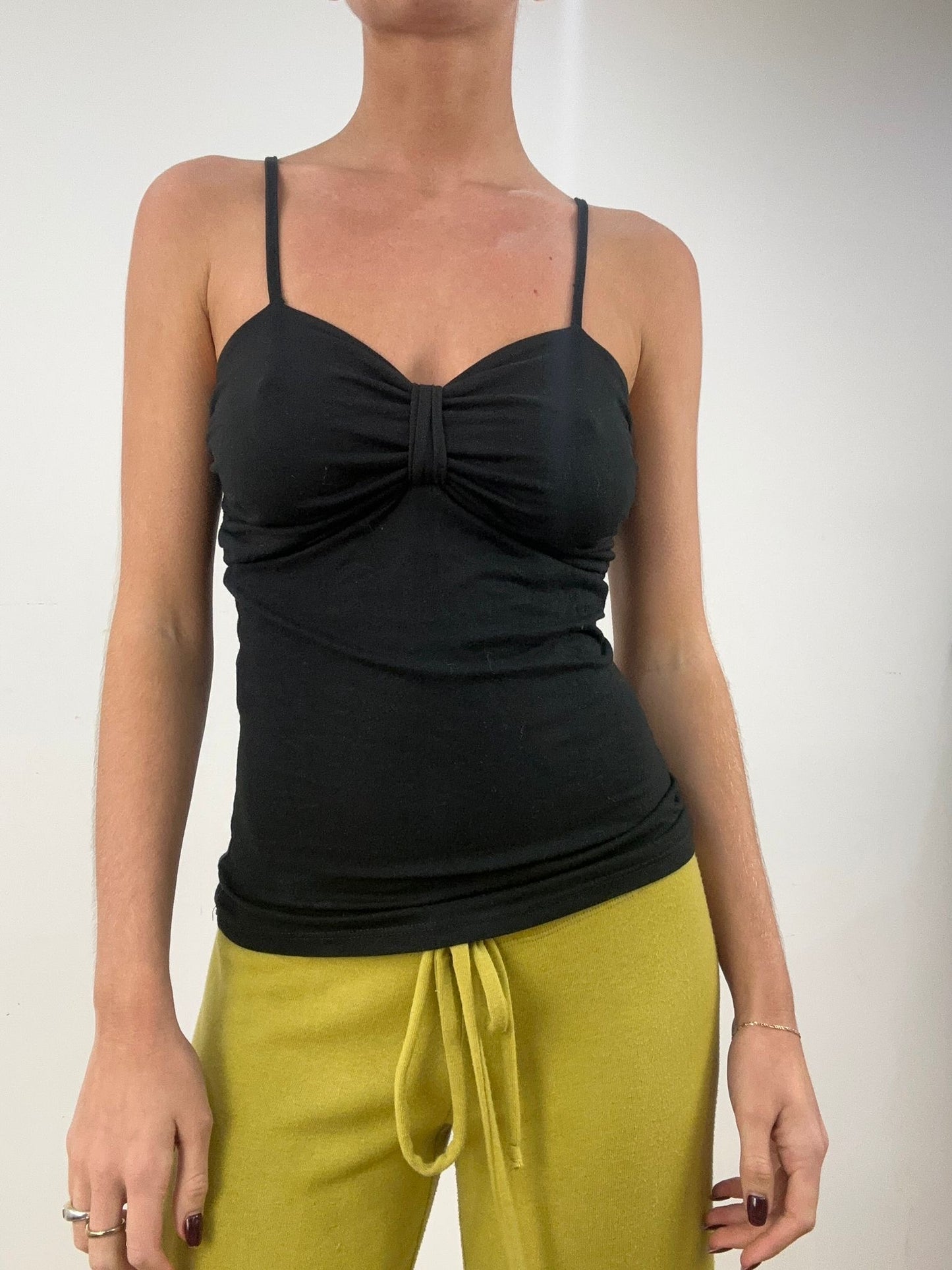 BONFIRE NIGHT | small black cami with ruched bust