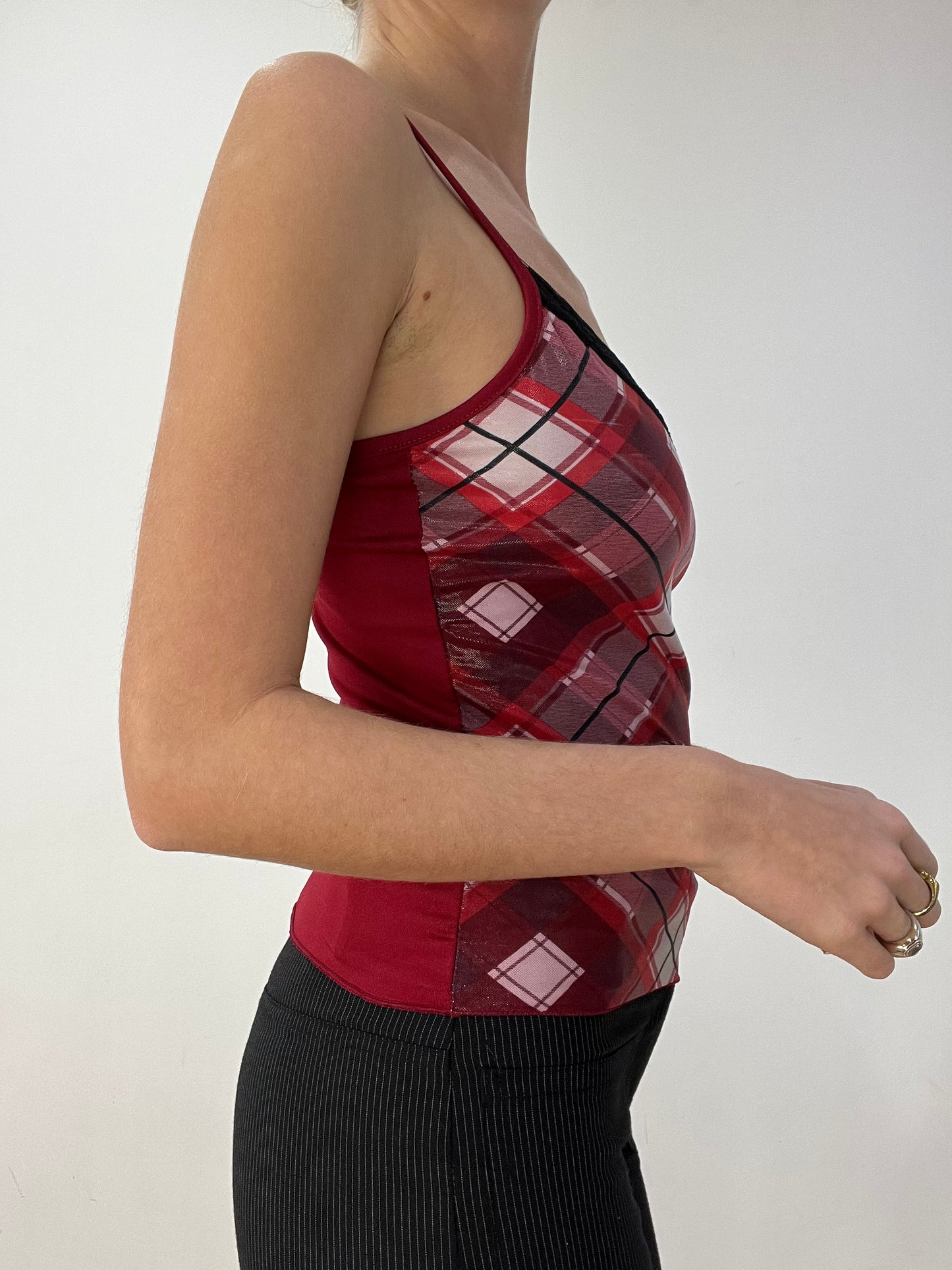 BEST PICKS | extra small red argyle print cami