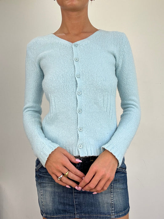 COSY CLASSICS | small baby blue knitted cardigan