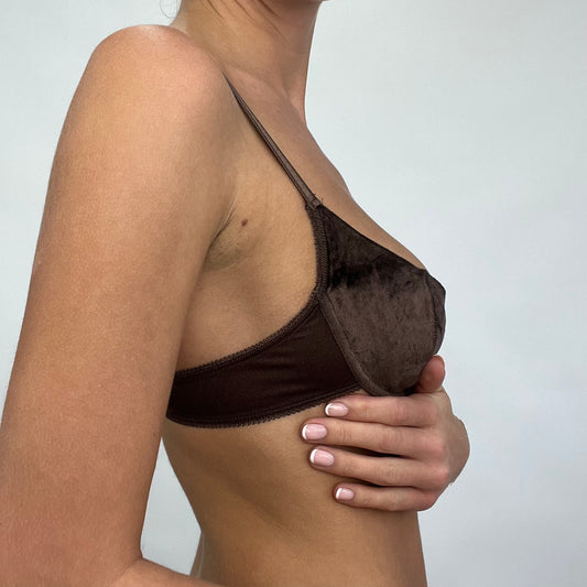 INSTA BADDIE DROP | small brown velvet padded bra