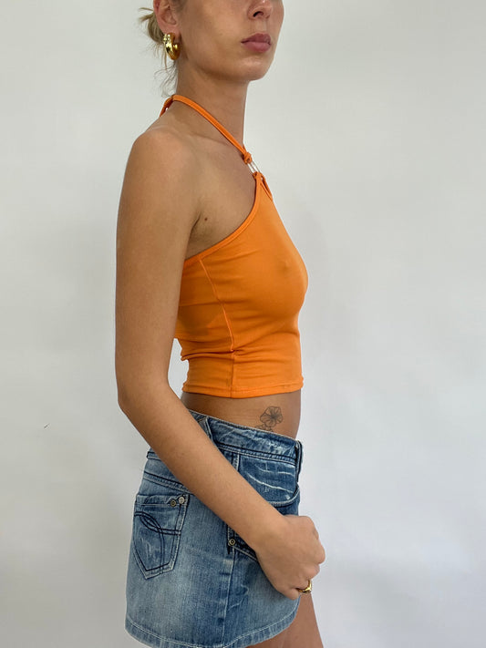 💻 COACHELLA DROP | small orange halterneck top with o ring detail