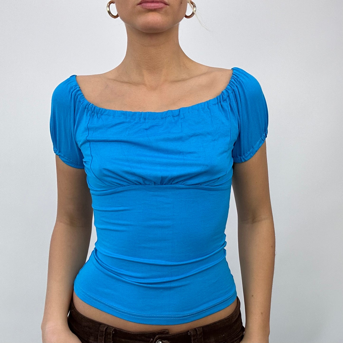 #34 SAMPLE SALE | small blue milkmaid top