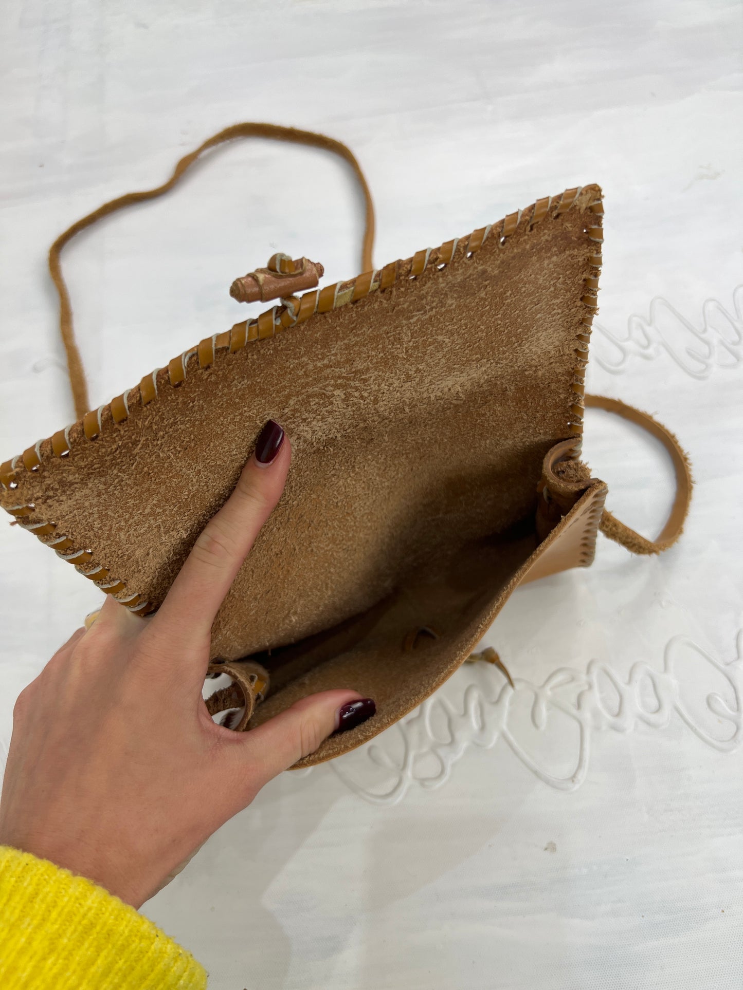 BONFIRE NIGHT | beige leather crossbody bag