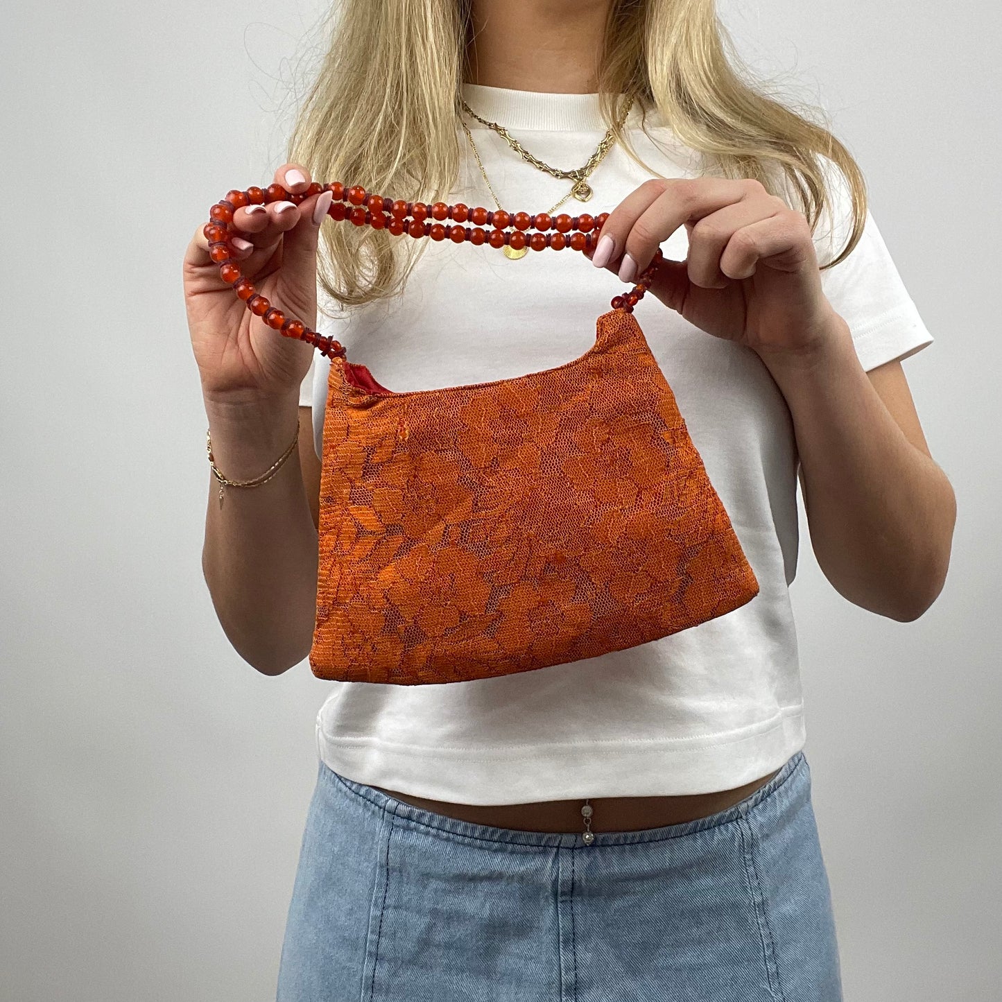 💻‼️ BEST PICKS | #1 orange/yellow lace shoulder bag with beaded straps