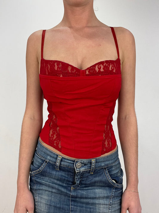 vintage edit: date night | small red corset style cami