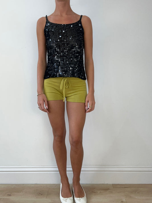 SIRENCORE | small black sequin cami