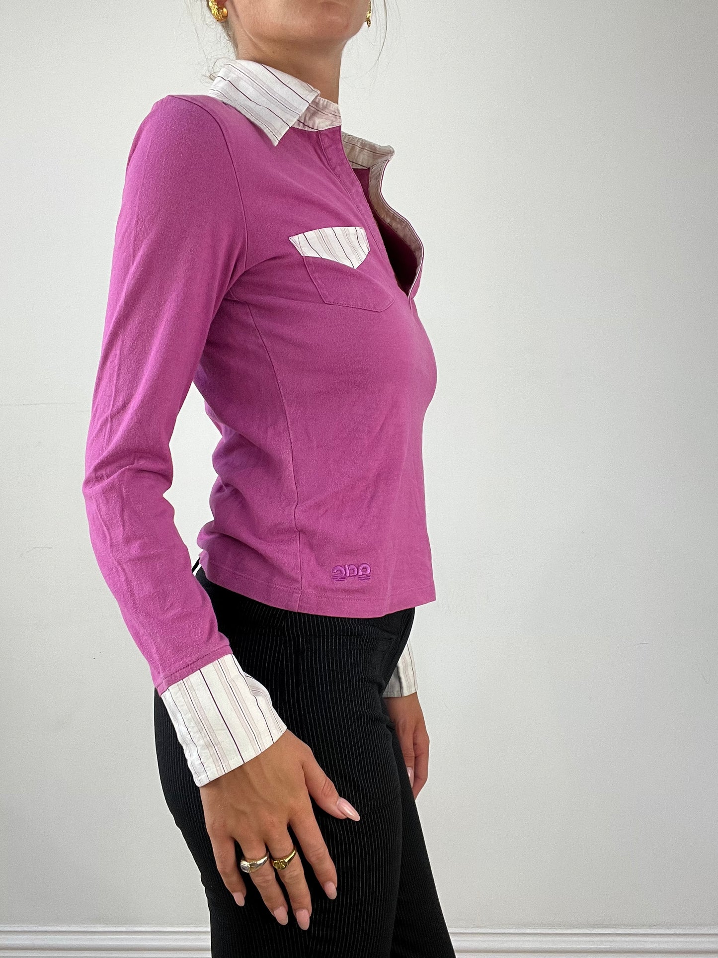 OFFICE GIRLIE | extra small pink collared top