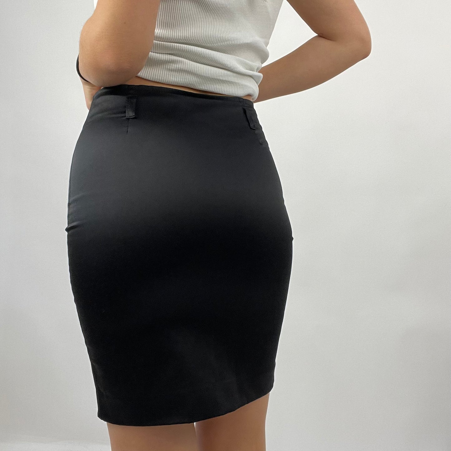 12 DAYS OF XMAS DROP | small black silky skirt with diamanté detail