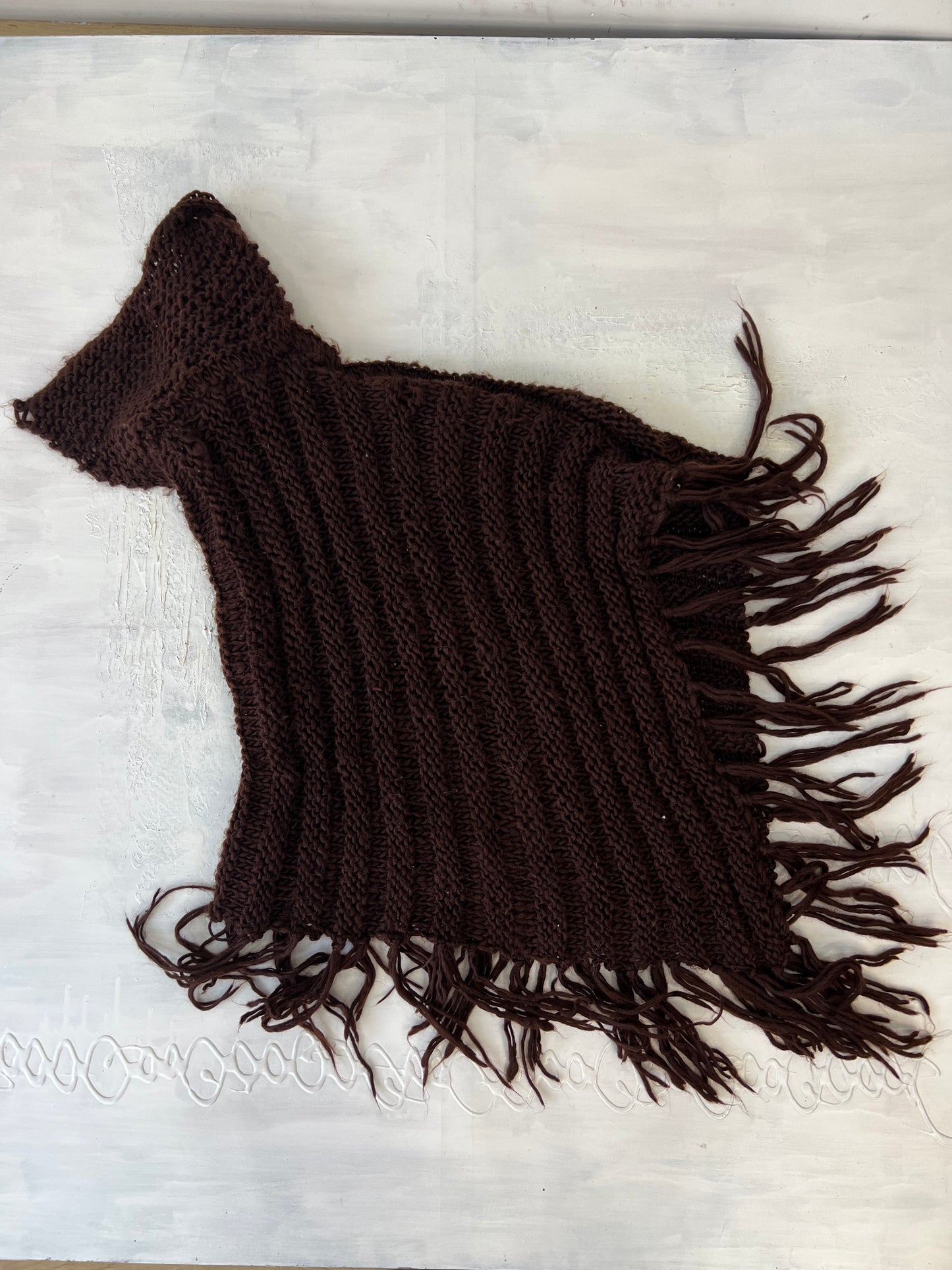 vintage edit four | one size brown knitted poncho