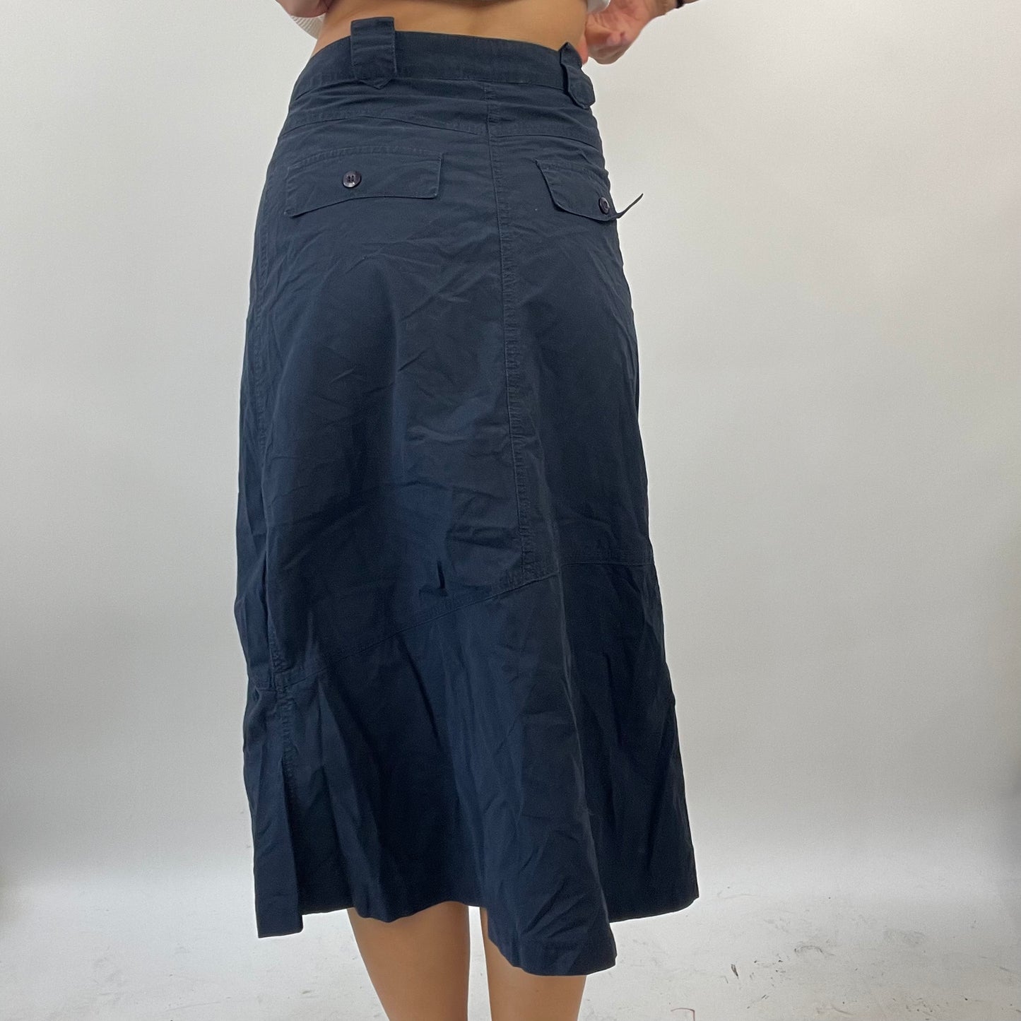 FUTURECORE DROP | small navy cargo midi skirt