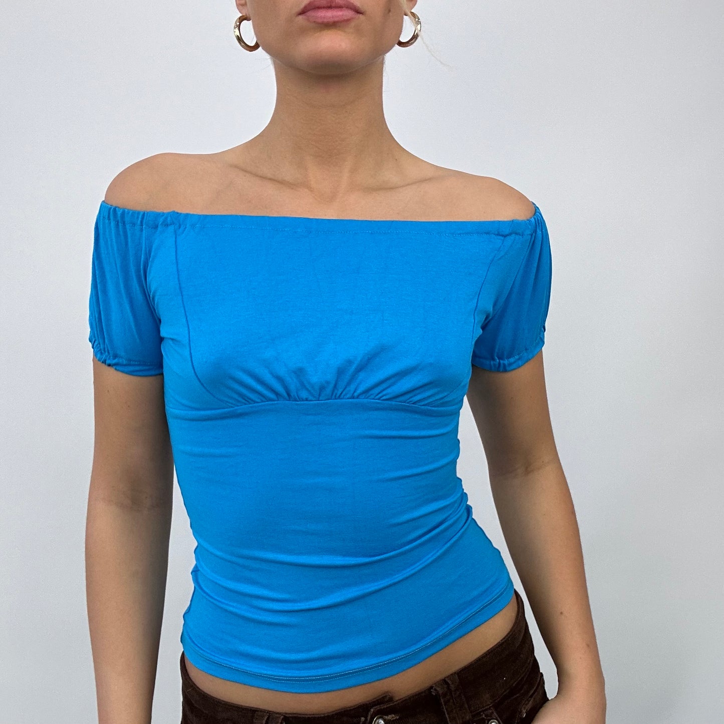 #34 SAMPLE SALE | small blue milkmaid top