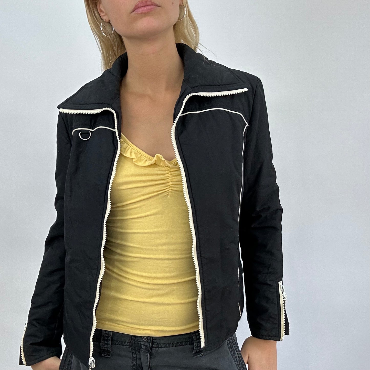BEST PICKS | small black biker style jacket with contrast zip