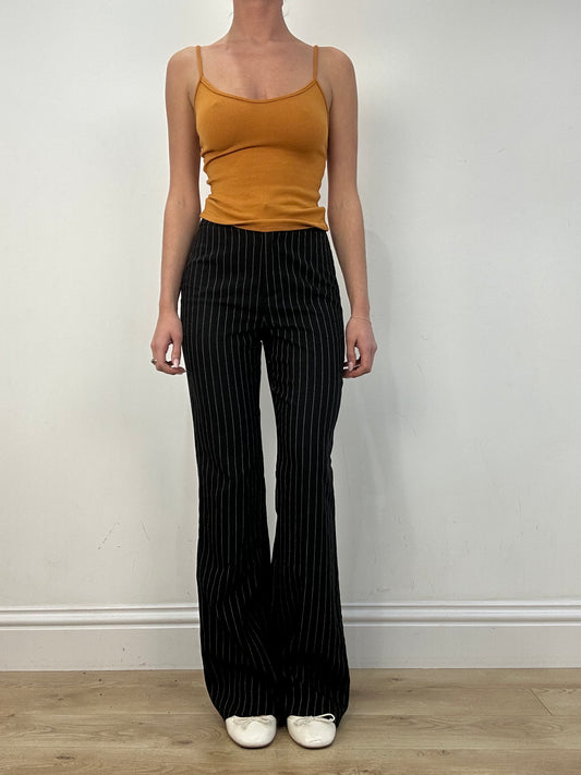 vintage edit: date night | small black pinstripe trousers