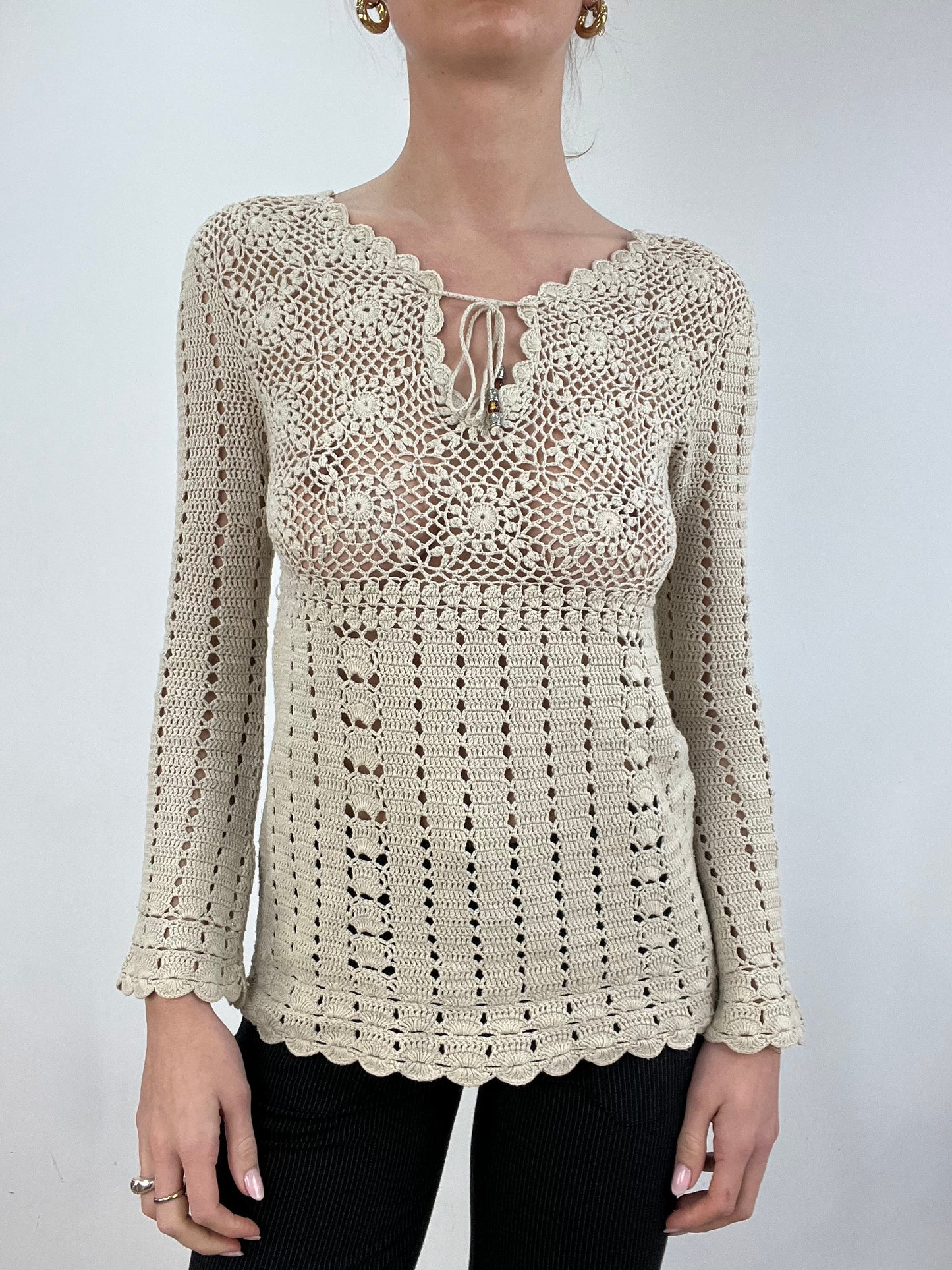 vintage edit six | small cream crochet jumper