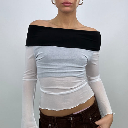 #66 SAMPLE SALE | one size long sleeve white and black underlay mila