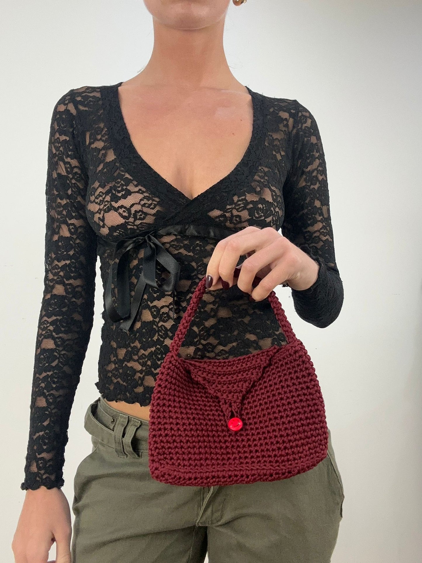 BONFIRE NIGHT | burgundy crochet bag