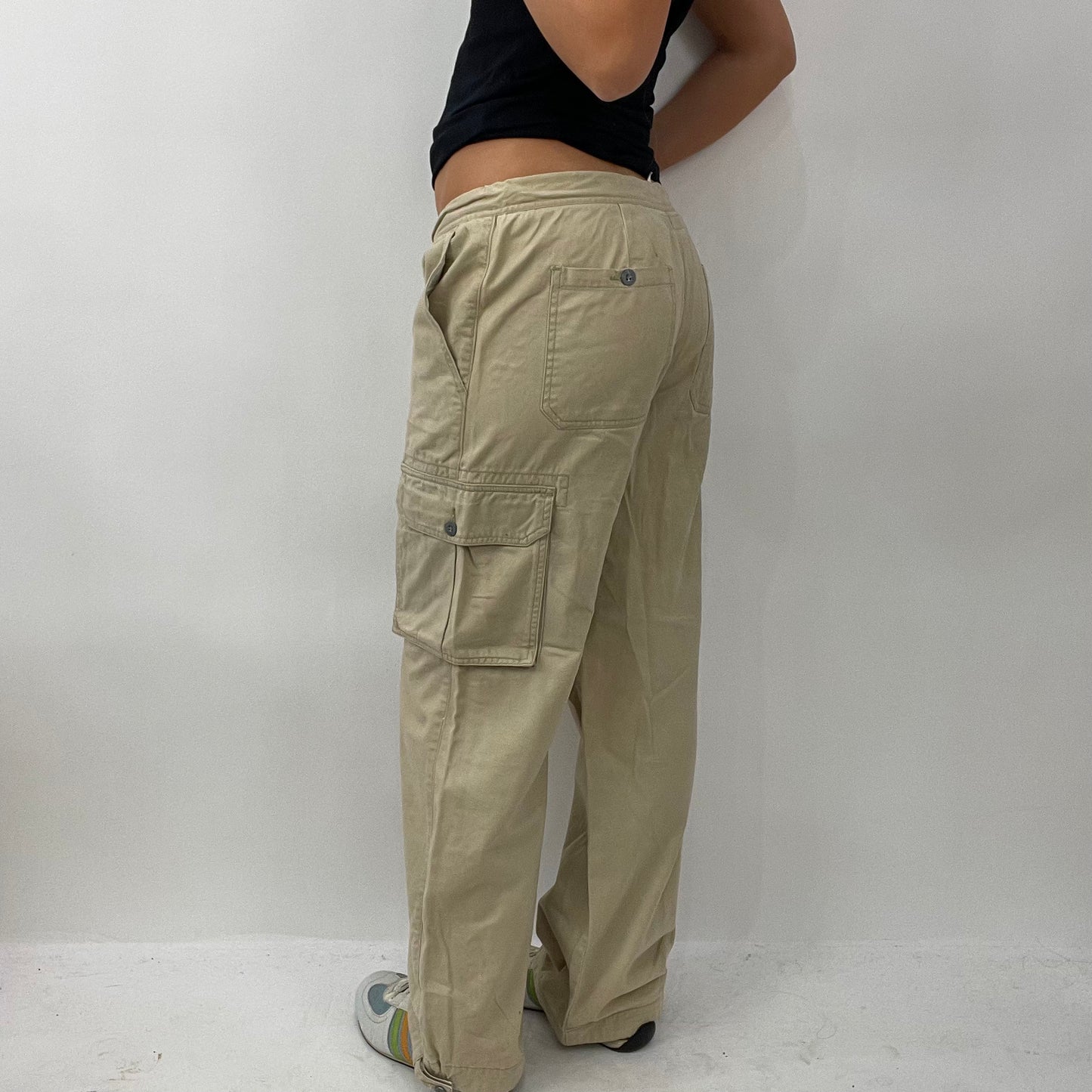 GORPCORE DROP | medium beige cargo trousers with tie waist