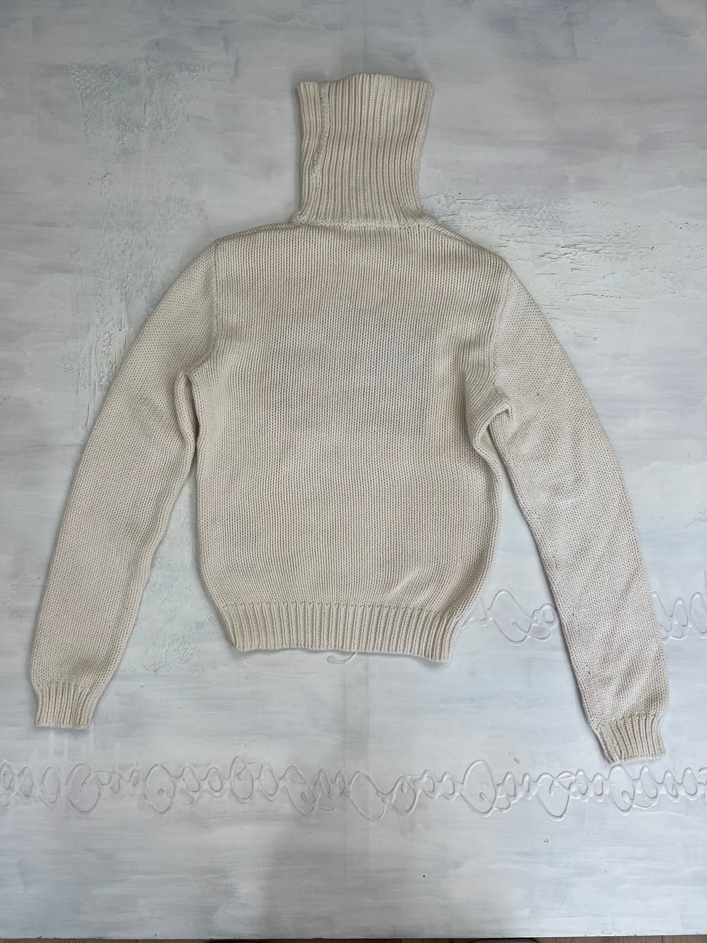 vintage edit two | xxs white ralph lauren knitted roll neck jumper