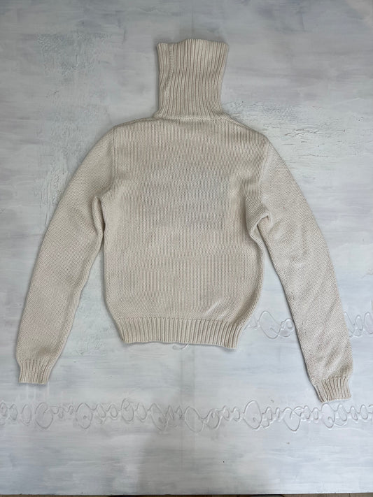 vintage edit two | xxs white ralph lauren knitted roll neck jumper