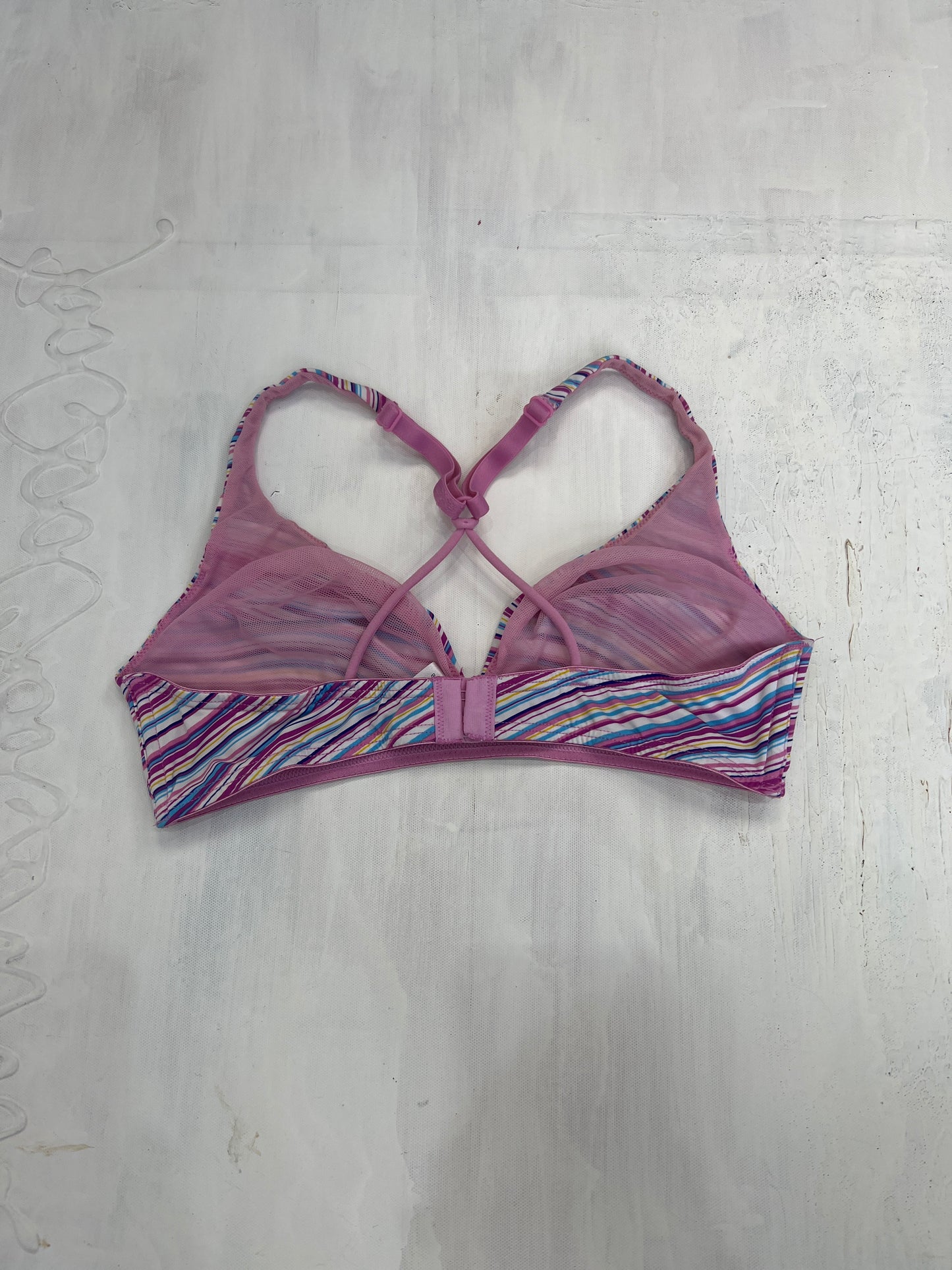 💻BALLETCORE | medium pink and blue striped bra