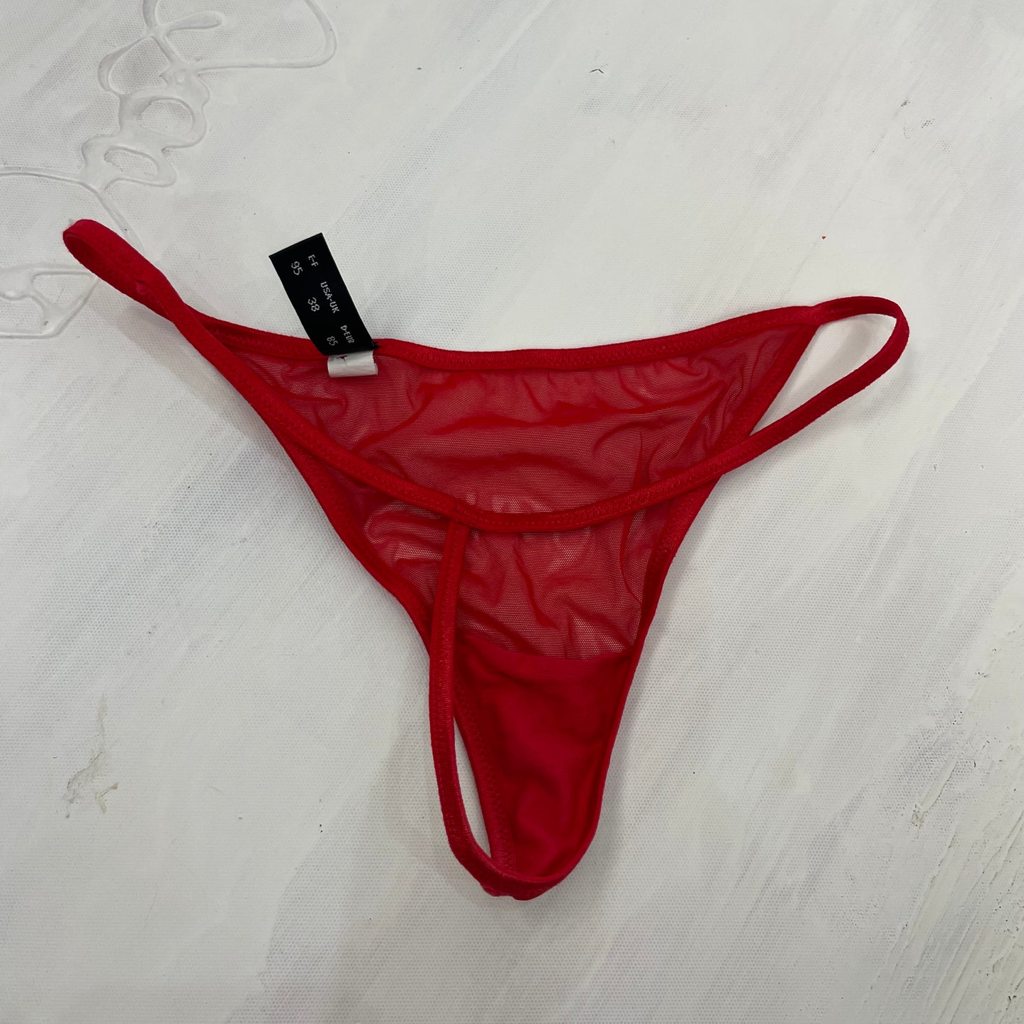 GALENTINES DAY DROP | small red mesh thong