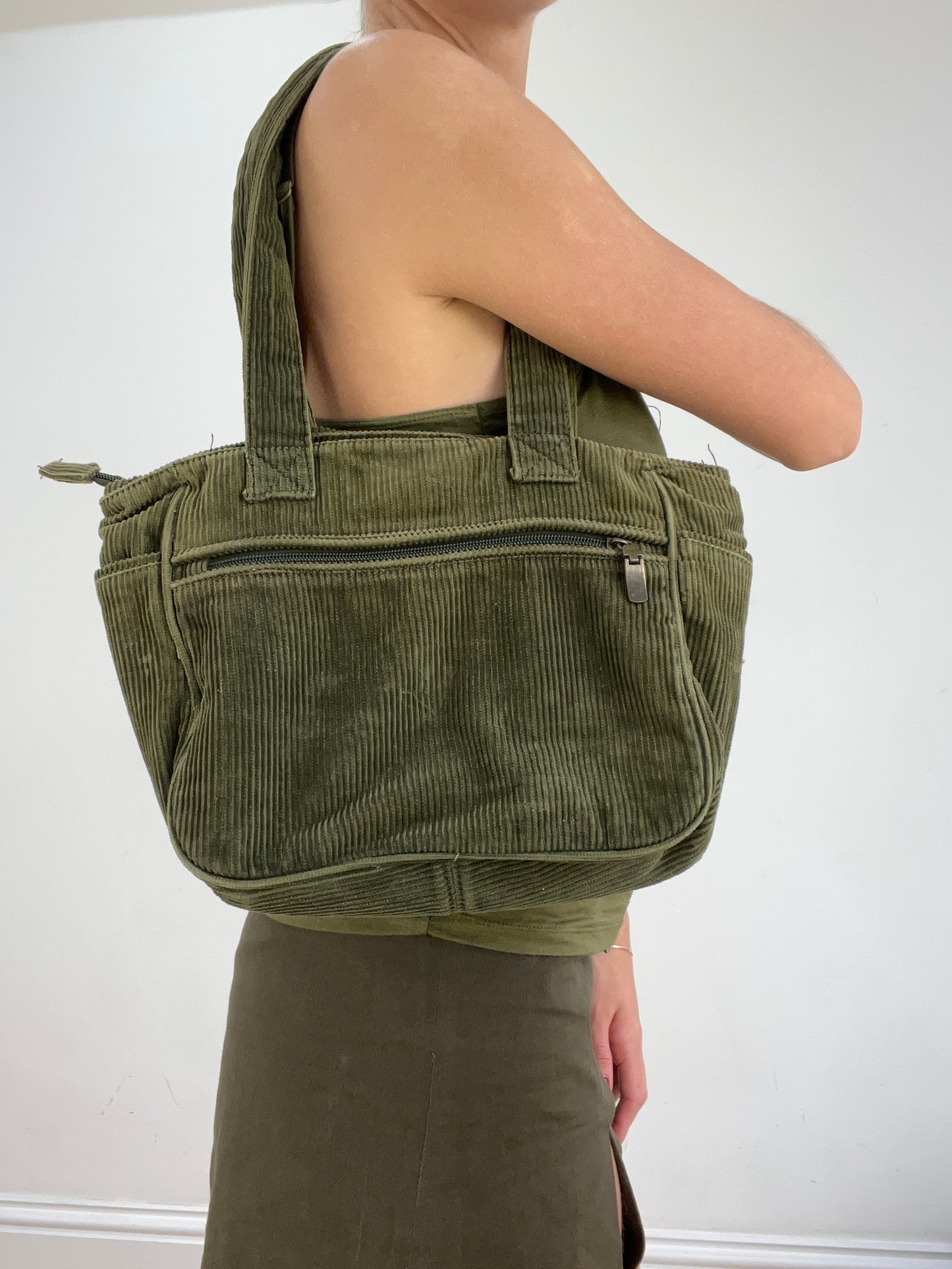 st patrick’s day | green corduroy shoulder bag