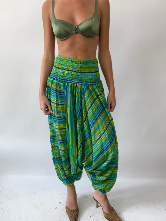 GIRLS TRIP DROP | small green and yellow wide leg pants