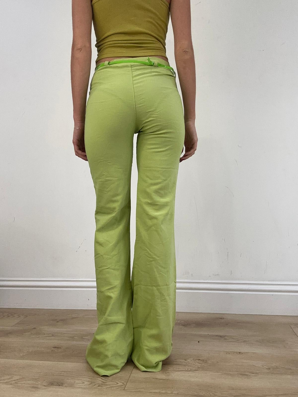 st patrick’s day | medium green flared trousers