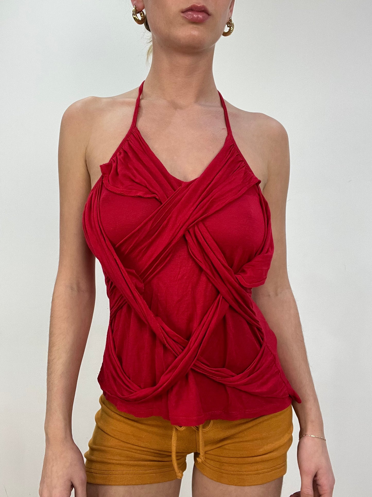 vintage edit nine | medium red halterneck top