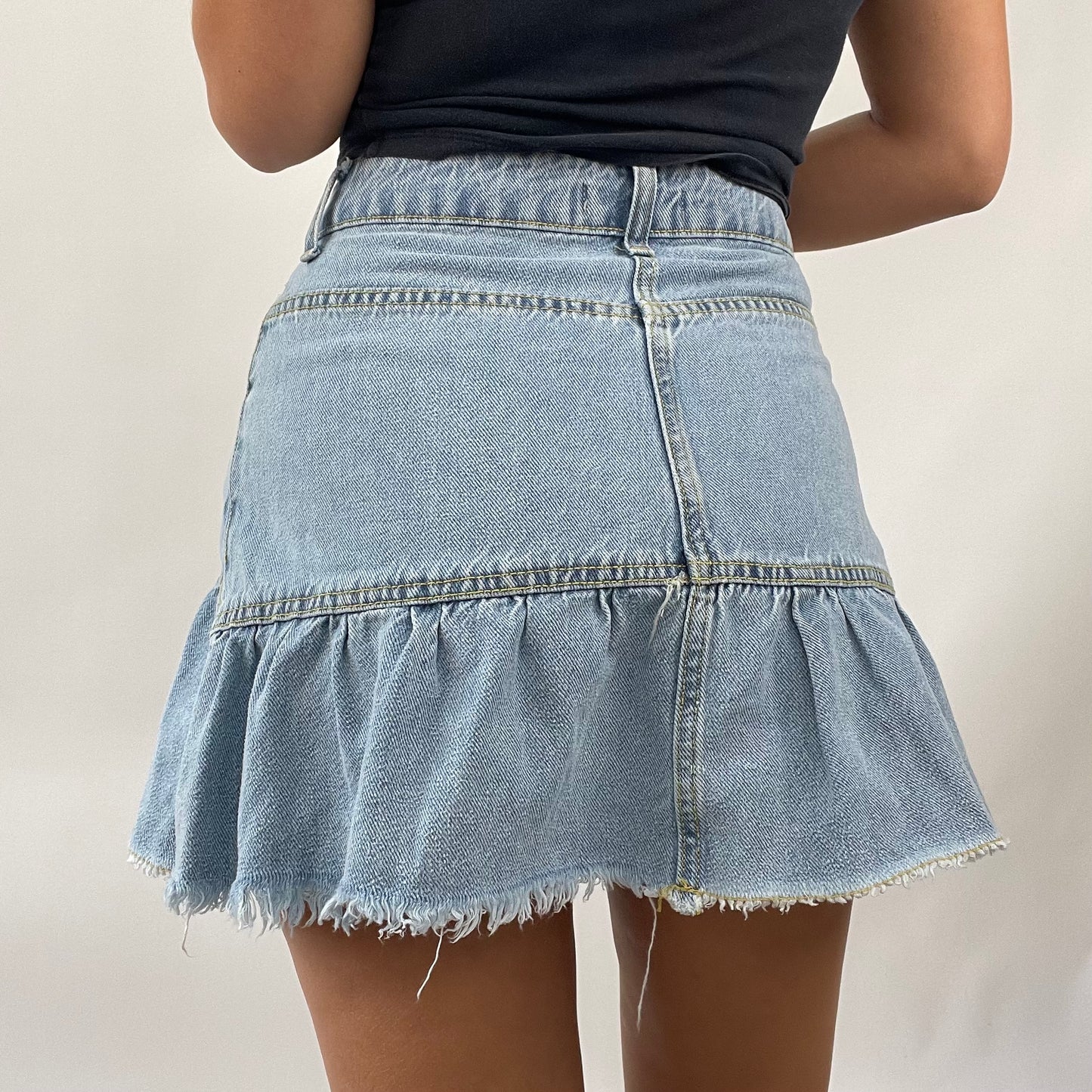 FRESHERS FITS DROP | small blue frill denim skirt