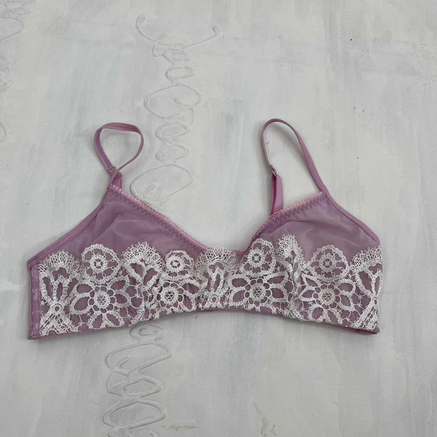 12 DAYS OF XMAS DROP | small lilac mesh embroidered bra