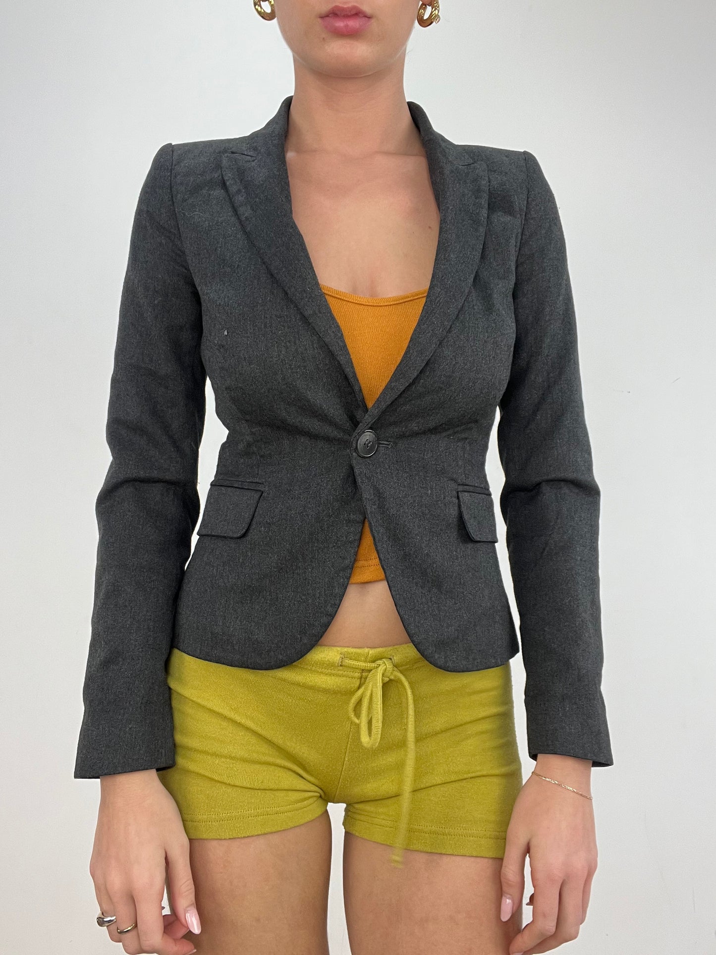 vintage edit ten | small grey zara fitted suit jacket