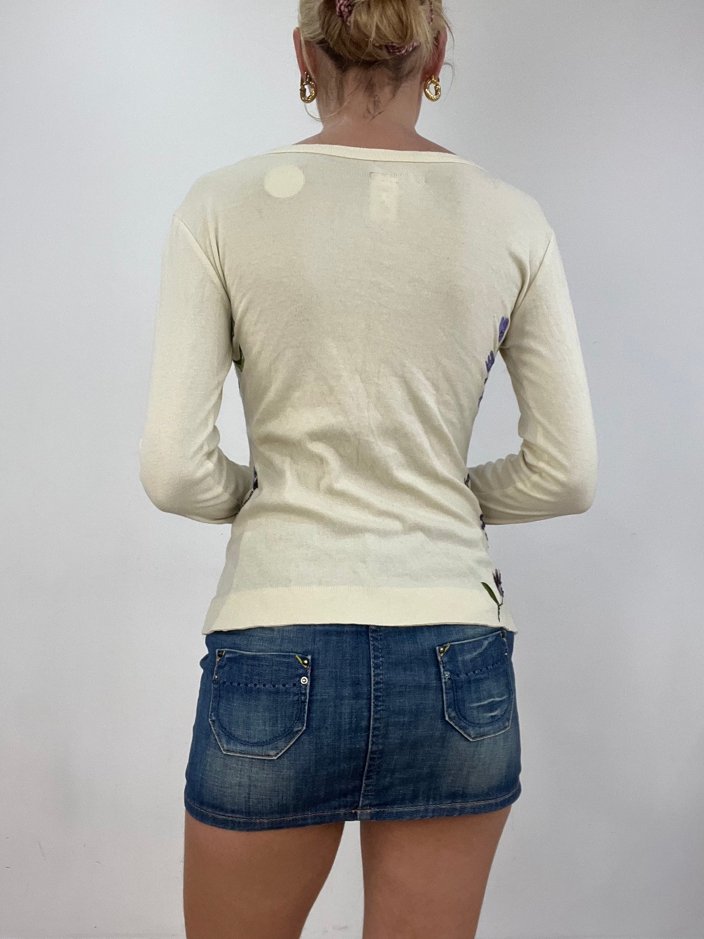 vintage edit six | small cream miss sixty long sleeved top