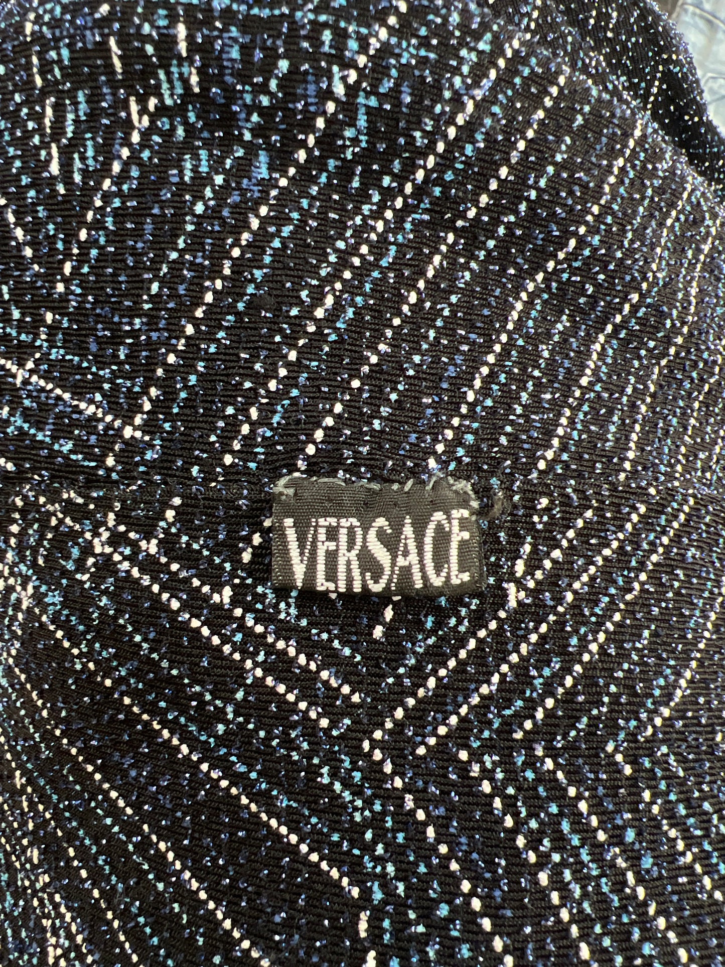 vintage edit seventeen | small navy versace sparkly midi skirt