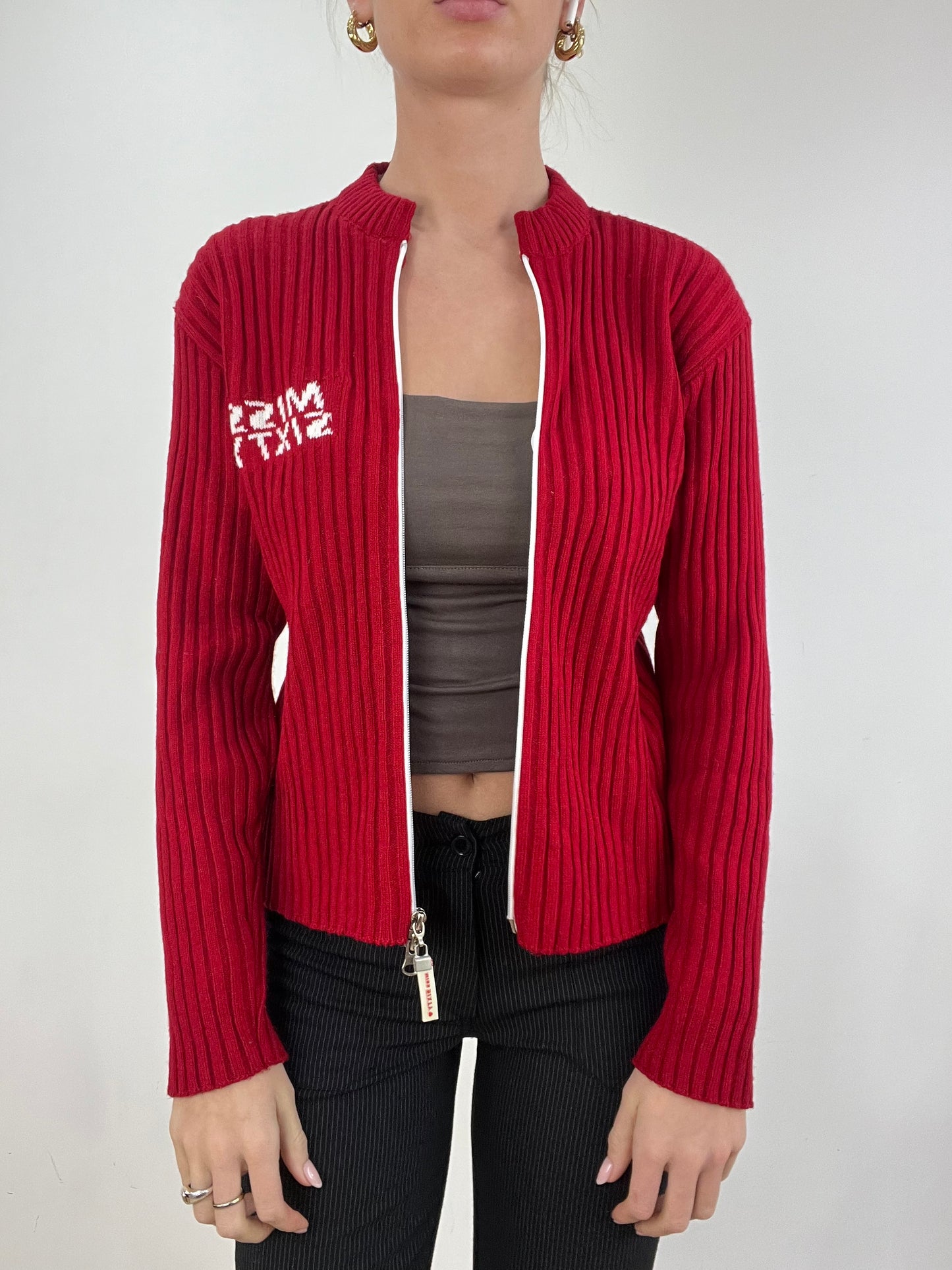 vintage edit six | medium red miss sixty dual zip jumper