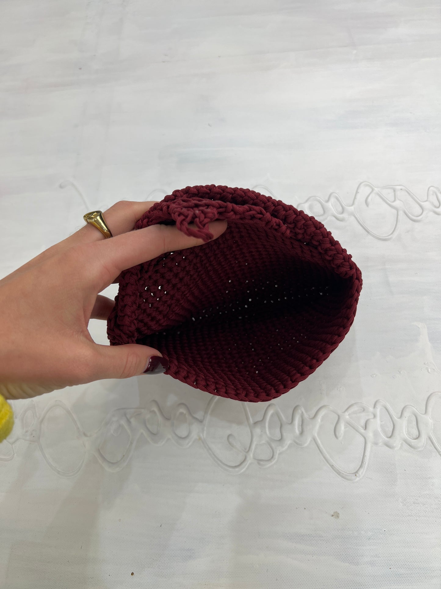 BONFIRE NIGHT | burgundy crochet bag