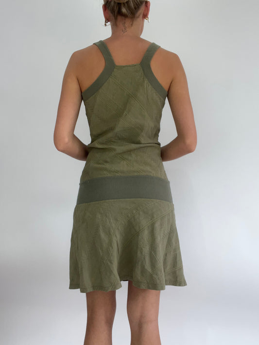 BEST PICKS | small green patterned mini dress with elasticated waistband