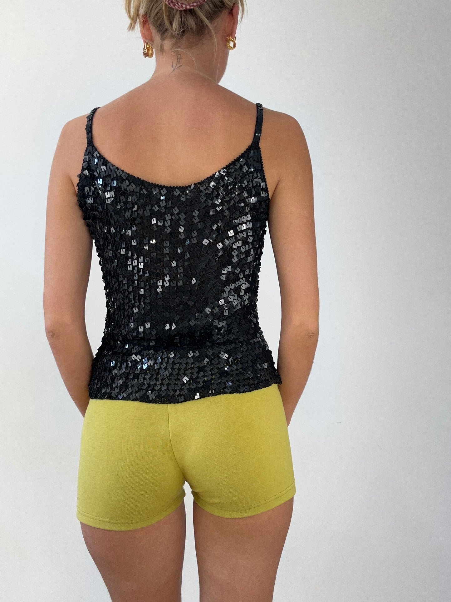 SIRENCORE | small black sequin cami