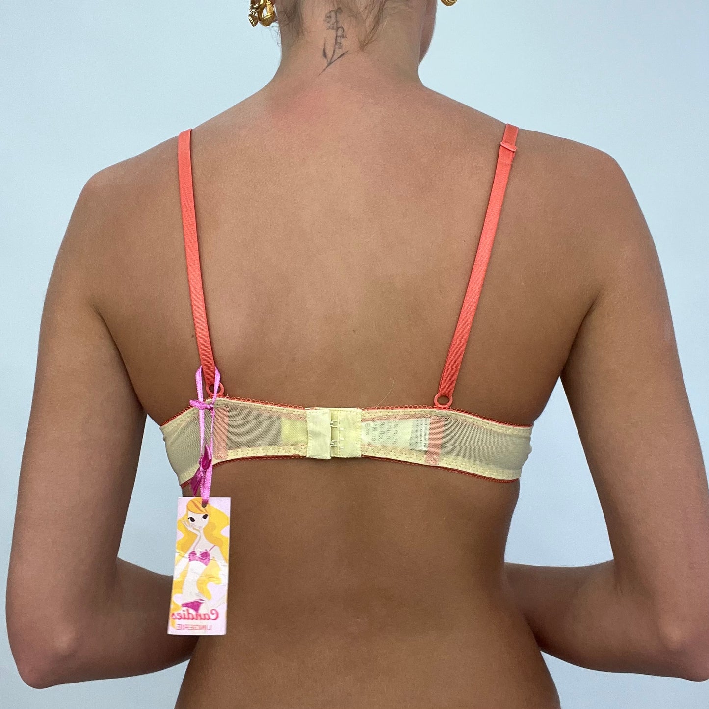 INSTA BADDIE DROP | small yellow and coral padded bra