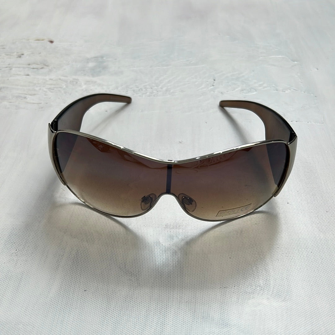EUROS DROP | brown chunky shield style sunglasses