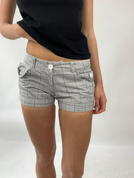 EUROS DROP | small grey checkered mini shorts