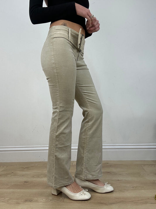 vintage edit nine: part two | extra small cream corduroy flared trousers