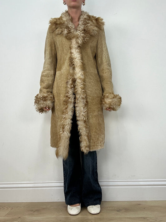 vintage edit six | medium beige afghan style coat