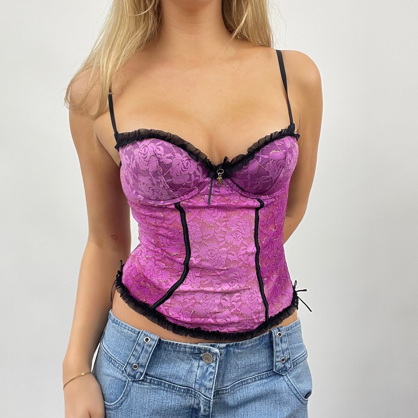 💚💻 GALENTINES DAY DROP | small purple lacy corset