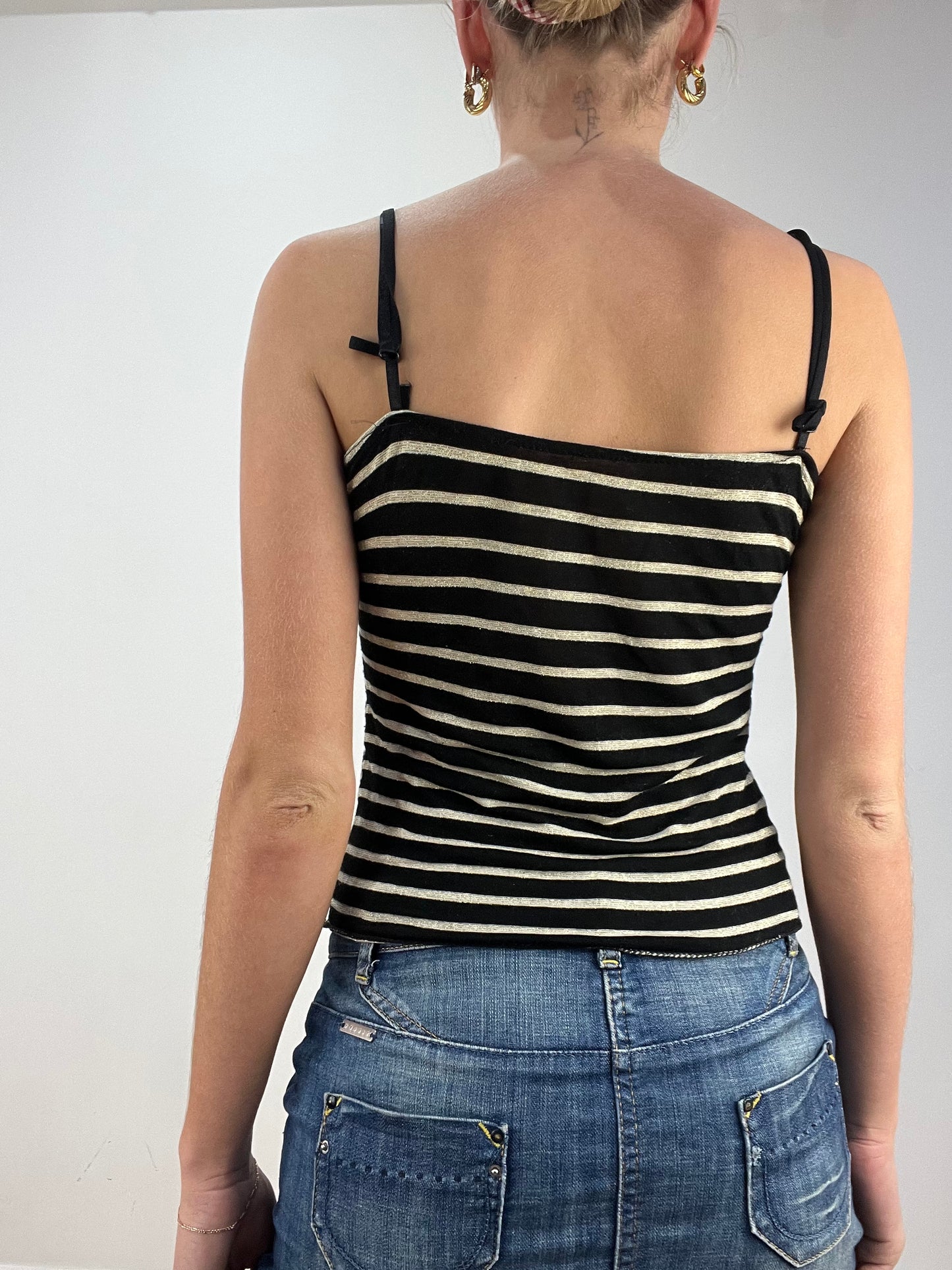 vintage edit nine: part two | small black and white striped cami