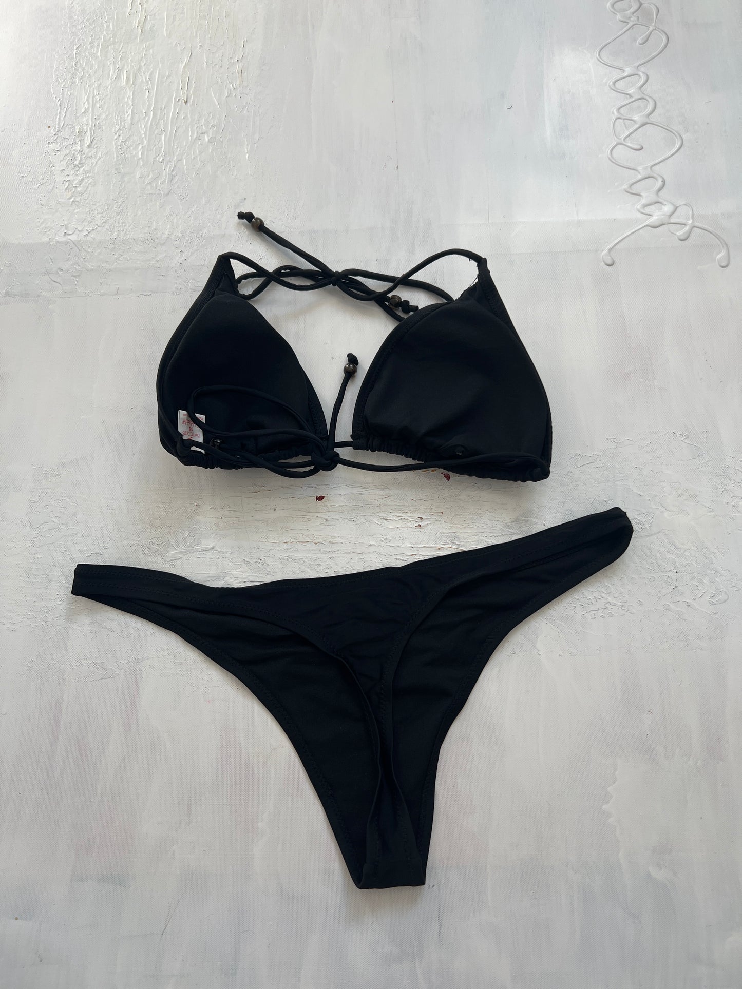 BRAT GIRL SUMMER DROP | medium black bikini set with sequins